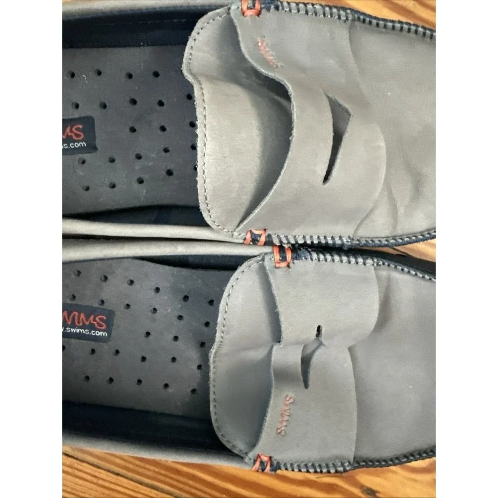 SWIMS Penny Loafer Waterproof Shoes Mens SZ 9 Grey Slip On Moccasins Casual